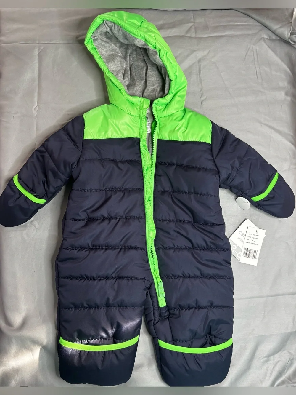 Carter's Bright Green and Blue Hooded Snow Suit